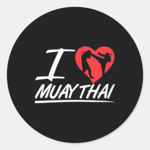 Adesivo Redondo Eu Amo Muay Thai Lutador Hobby Boxe Artes Marciais