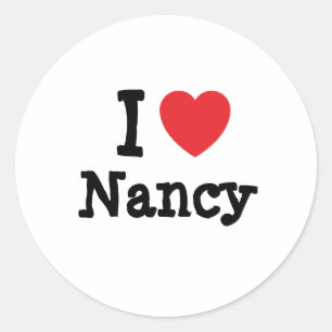 Adesivo Redondo Eu amo Nancy Heart Shirt