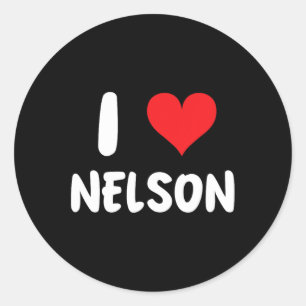 Adesivo Redondo Eu Amo Nelson - Coração - Nome
