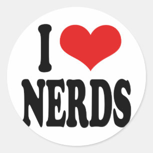 Adesivo Redondo Eu amo nerd