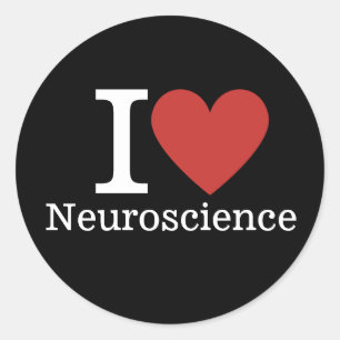 Adesivo Redondo Eu ❤️ Amo Neurociência para Estudantes/Faculdade P