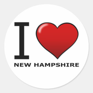 ADESIVO REDONDO EU AMO NEW HAMPSHIRE
