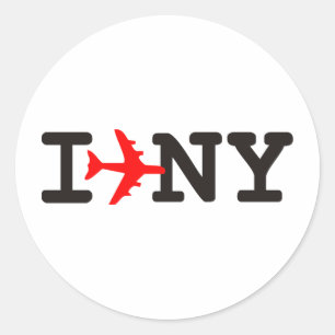 Adesivo Redondo Eu amo New York