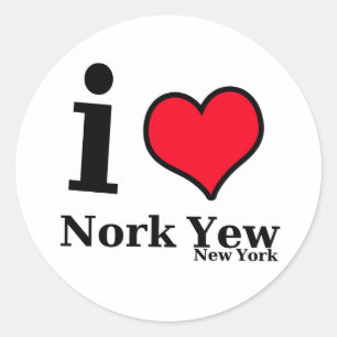 Adesivo Redondo Eu amo NEWYORK