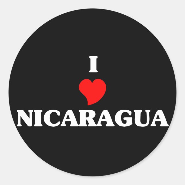 Adesivo Redondo Eu amo Nicarágua (Frente)