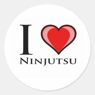 Adesivo Redondo Eu amo Ninjutsu
