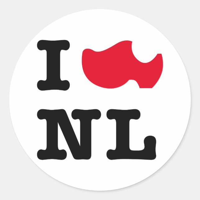 Adesivo Redondo Eu amo NL (Frente)