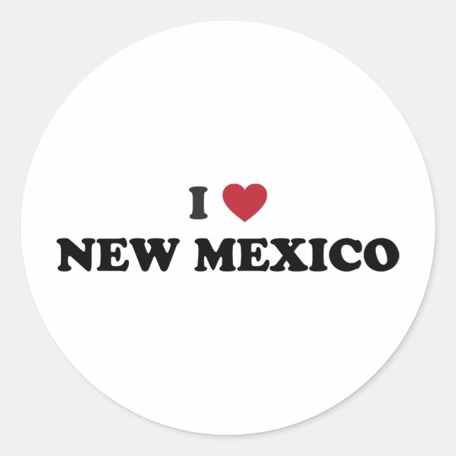 Adesivo Redondo Eu Amo Novo México (Frente)