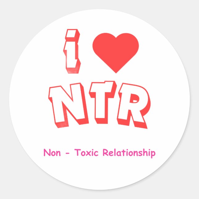 Adesivo Redondo Eu amo NTR (Frente)