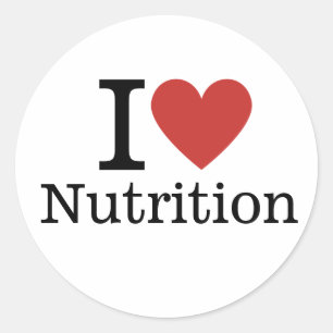 Adesivo Redondo Eu ❤️ Amo Nutrição para Estudantes/Faculdade PERSO