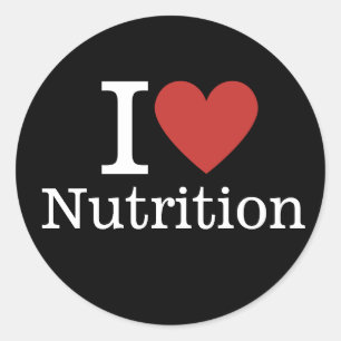 Adesivo Redondo Eu ❤️ Amo Nutrição para Estudantes/Faculdade PERSO