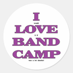 Adesivo Redondo Eu amo o acampamento da banda
