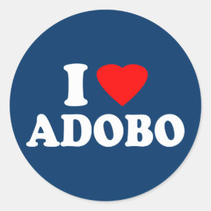 Adesivo Redondo Eu amo o Adobo