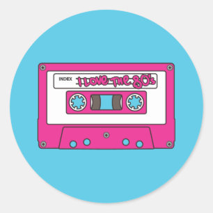 Adesivo Redondo Eu amo o anos 80