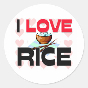 Adesivo Redondo Eu amo o arroz