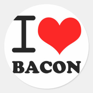 Adesivo Redondo Eu amo o bacon
