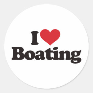 Adesivo Redondo Eu amo o barco