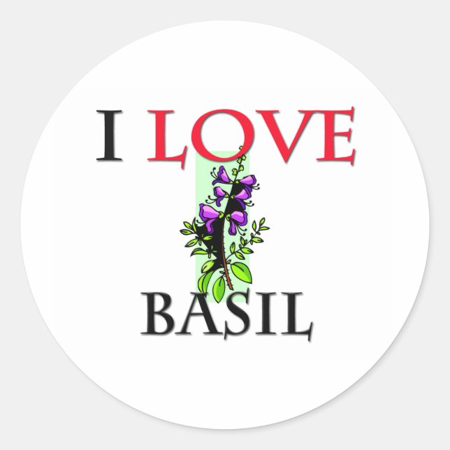 Adesivo Redondo Eu Amo O Basil (Frente)