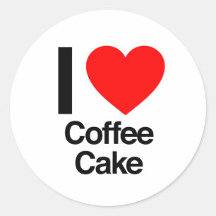 Adesivo Redondo eu amo o bolo de café