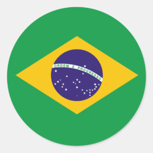 Adesivo Redondo Eu amo o Brasil