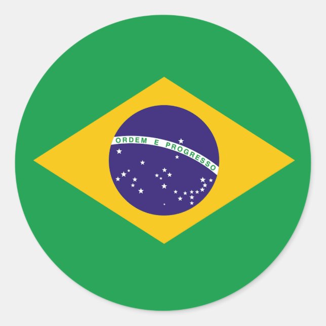 Adesivo Redondo Eu amo o Brasil (Frente)