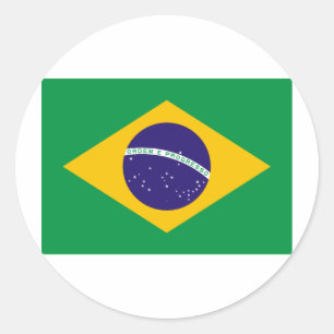 Adesivo Redondo Eu amo o Brasil