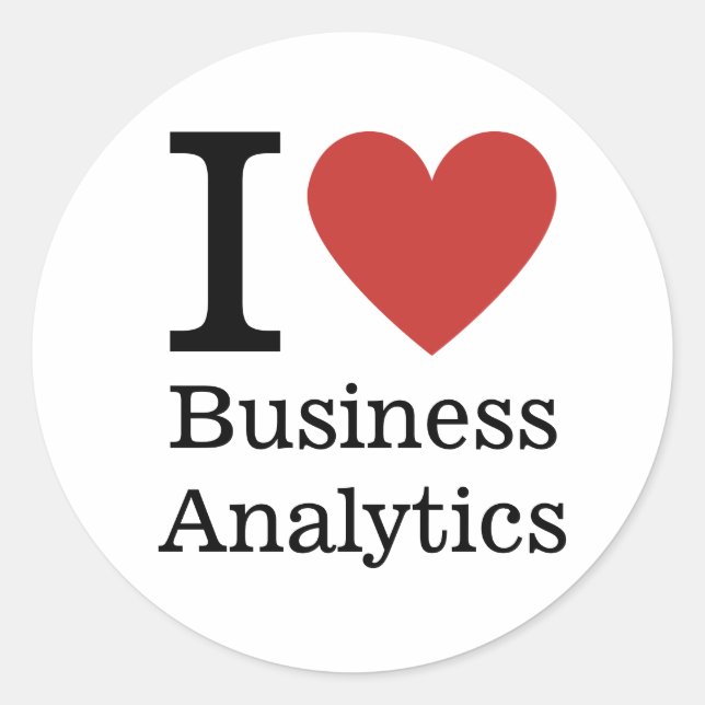 Adesivo Redondo Eu ❤️ Amo o Business Analytics STICKER (Frente)