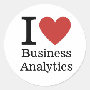 Adesivo Redondo Eu ❤️ Amo o Business Analytics STICKER