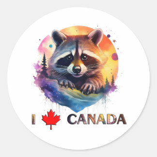 Adesivo Redondo Eu amo o Canadá
