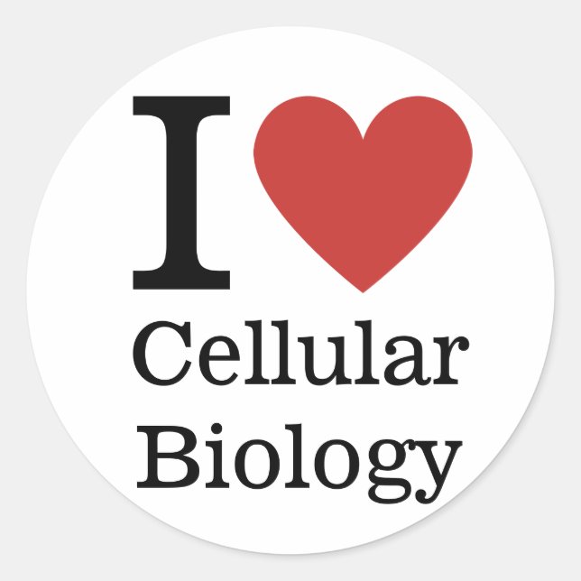 Adesivo Redondo Eu ❤️ Amo O Cellular Biology STICKER (Frente)
