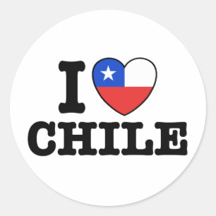 Adesivo Redondo Eu amo o Chile