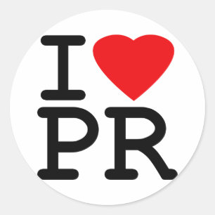 Adesivo Redondo Eu amo o coração Puerto Rico