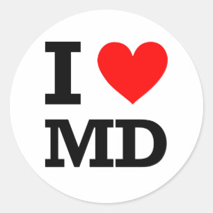 Adesivo Redondo Eu amo o design de Maryland