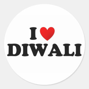 Adesivo Redondo Eu amo o diwali
