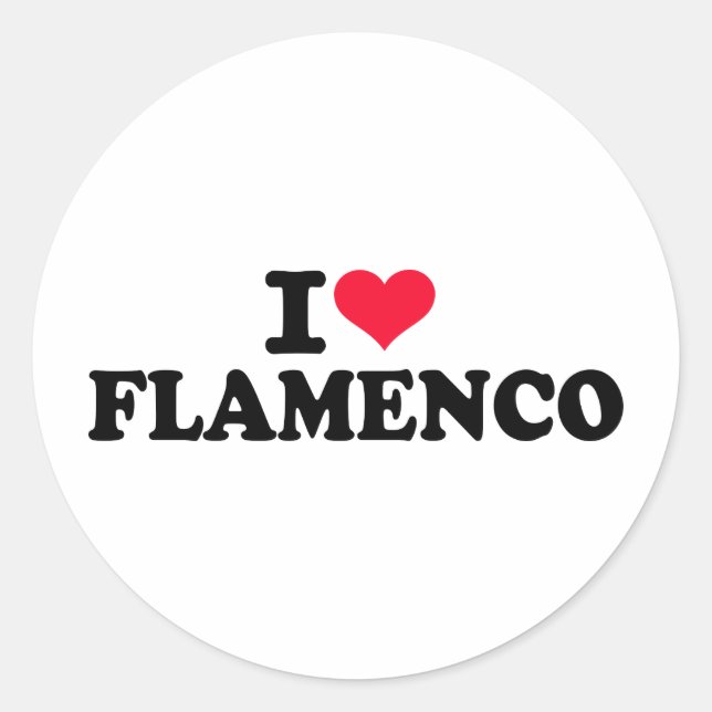 Adesivo Redondo Eu amo o Flamenco (Frente)
