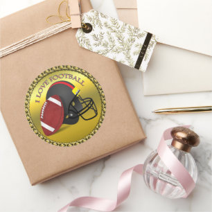 Adesivo Redondo Eu amo o futebol moderno elegante na moda