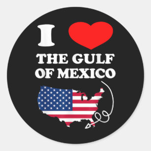 Adesivo Redondo Eu Amo O Golfo Do México Usa Engraçado Meme De 202