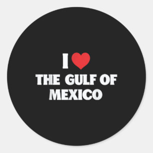 Adesivo Redondo Eu Amo O Golfo Do México Usa Memória Engraçada