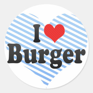 Adesivo Redondo Eu amo o hamburguer