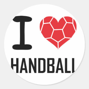 Adesivo Redondo Eu amo o handball