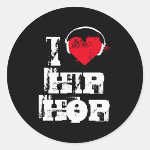Adesivo Redondo Eu amo o hip-hop