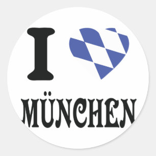 Adesivo Redondo Eu amo o ícone de München
