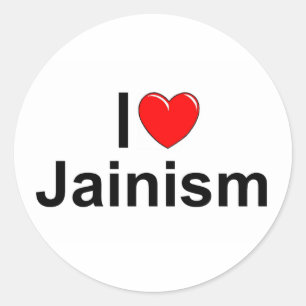 Adesivo Redondo Eu amo o Jainism (do coração)