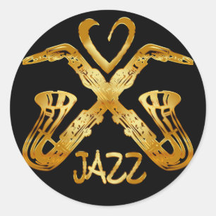 ADESIVO REDONDO EU AMO O JAZZ