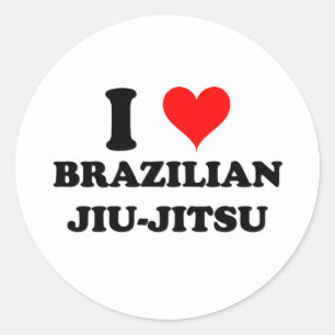 Adesivo Redondo Eu amo o Jiu-Jitsu brasileiro