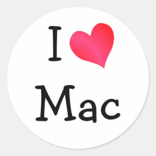 Adesivo Redondo Eu amo o Mac