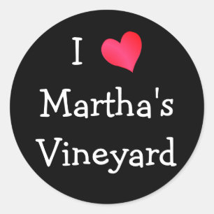 Adesivo Redondo Eu amo o Martha's Vineyard