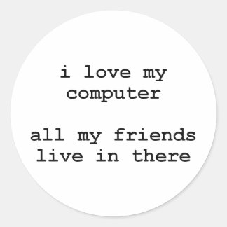 Adesivo Redondo eu amo o meu computador