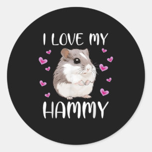 Adesivo Redondo Eu Amo O Meu Pet De Hammy, Custa Chinesa, De Hammy