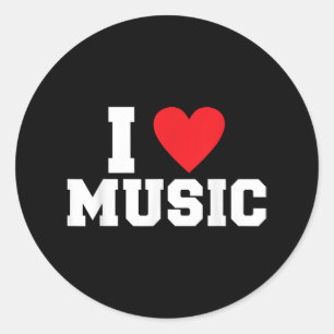 Adesivo Redondo Eu amo o Music Lover